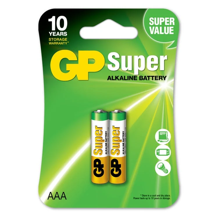 GP Super Alkaline AAA Batteries - 2 Pack 1