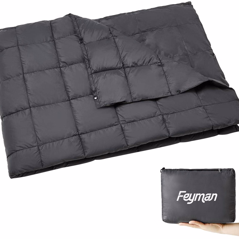 Outdoor Puffy Printed Warm Camping Blanket
