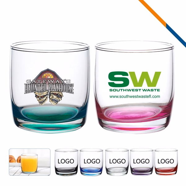Custom 10 oz Whiskey Glass with Wide Opening — Full-Color Hotel Bar Branding