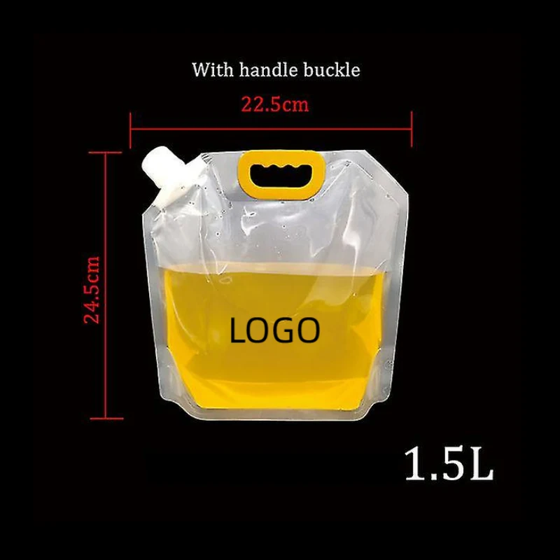 1.5l Foldable Beer Bag Transparent Stand-up Plastic Juice Milk Packaging Bag 1