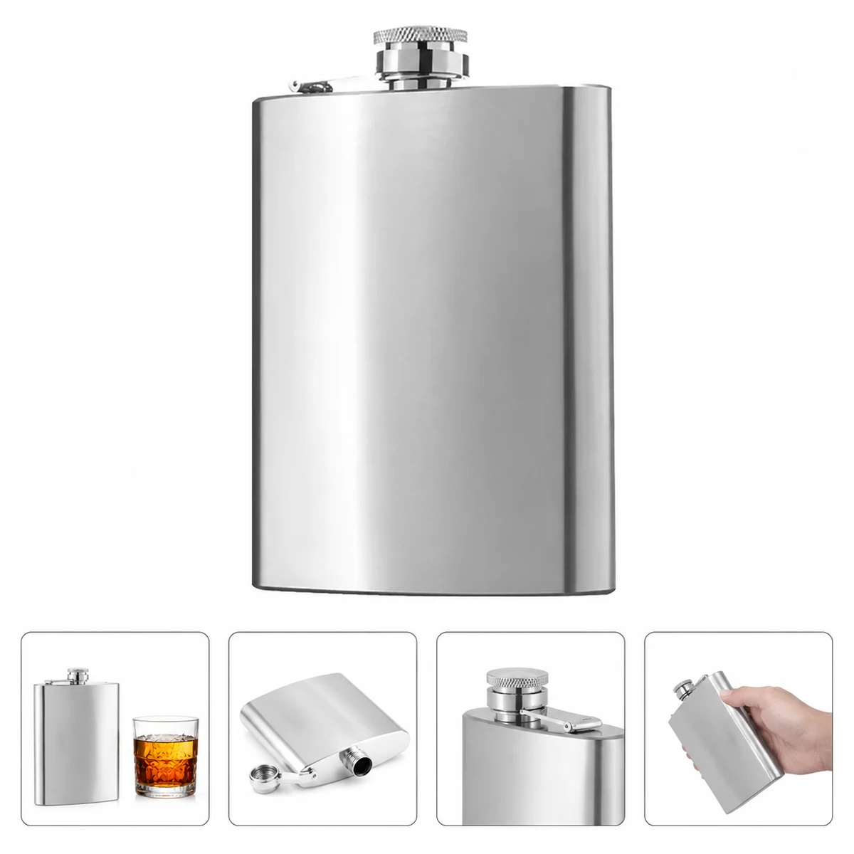 Travel 8oz Stainless Flask, custom water bottle with logo imprint 1
