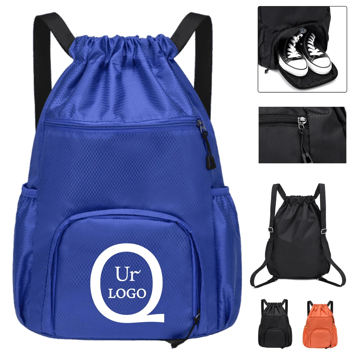 17.72 X 6.3 X 11.81 Inch Oxford Fabric Drawstring Backpack 1