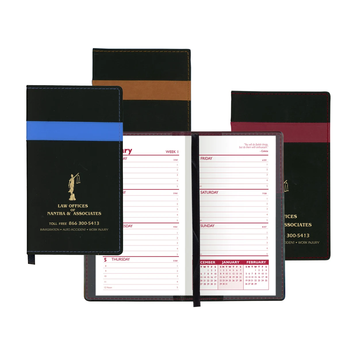 Joliett Series Soft Cover 2 Tone Vinyl Weekly Planner (no Map) / 1 Color 1