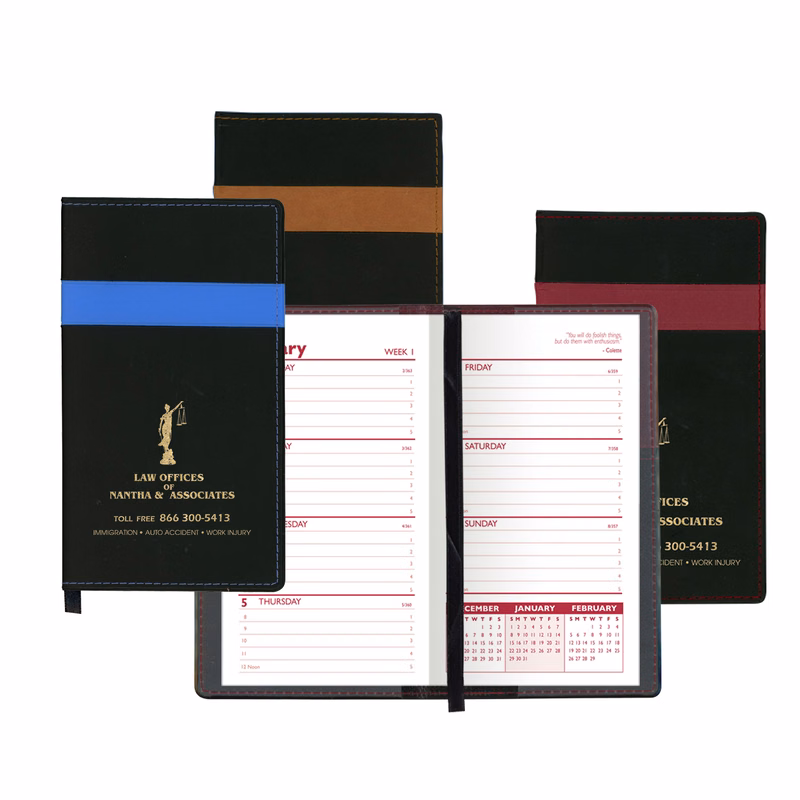 Joliett Series Soft Cover 2 Tone Vinyl Weekly Planner (no Map) / 1 Color