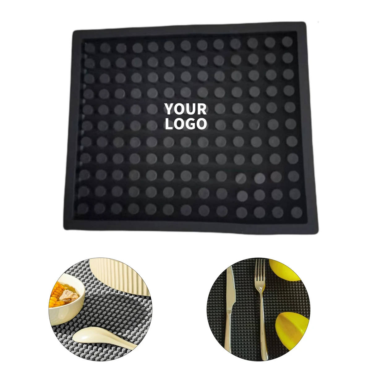 Square Polyvinyl Chloride Bar Mat Coaster 1