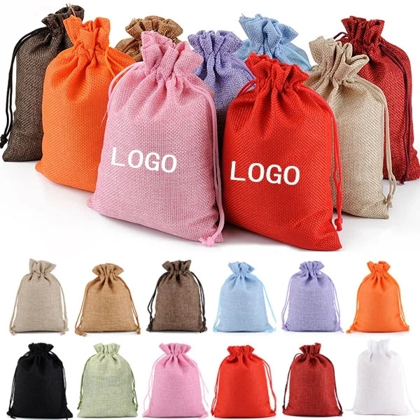 Jute Burlap Drawstring Jewelry Bags 1