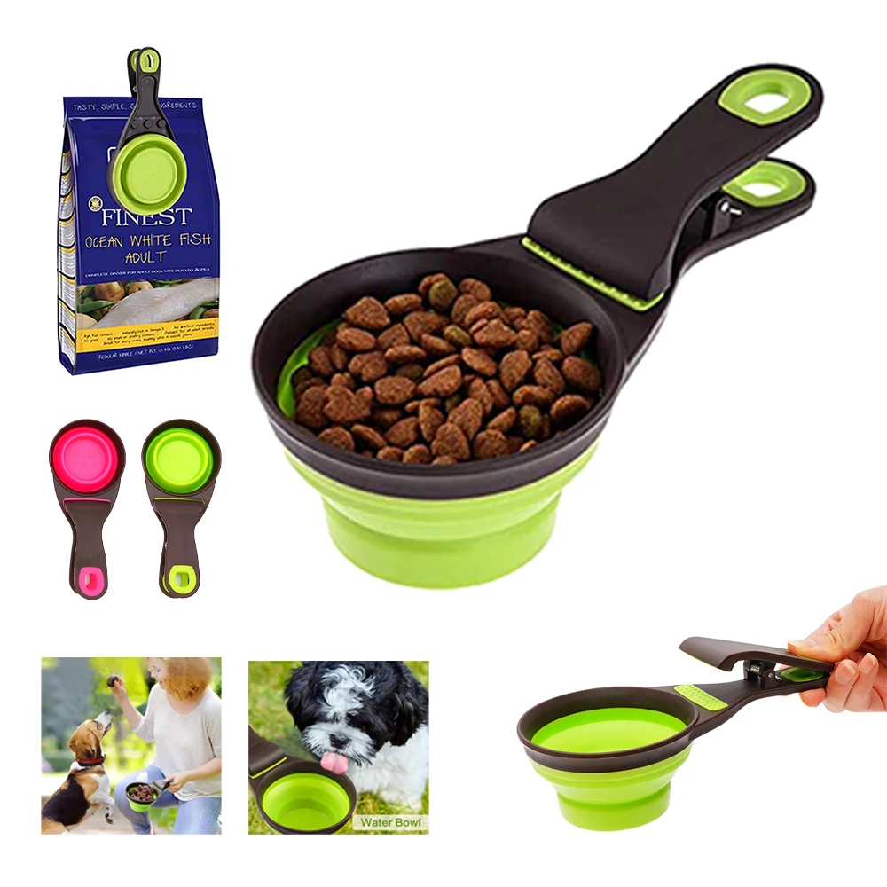 Collapsible Silicone Pet Clip Scoop 1