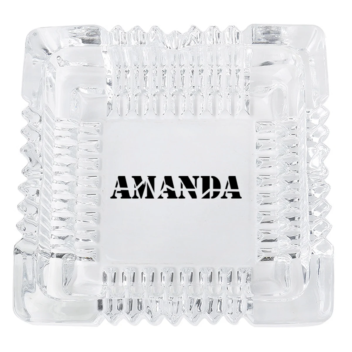 Square Shatterproof Crystal Glass Ashtray 1