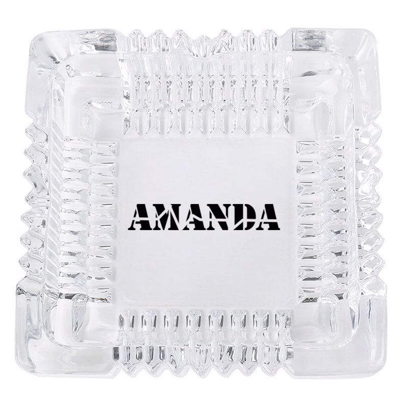 Square Shatterproof Crystal Glass Ashtray