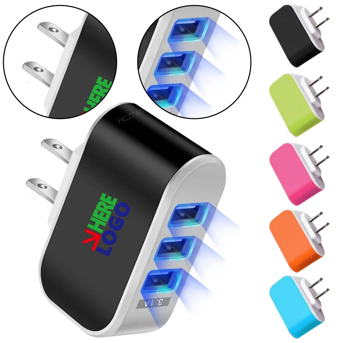 USB 3-Port Multi-Device Phone Charger 1