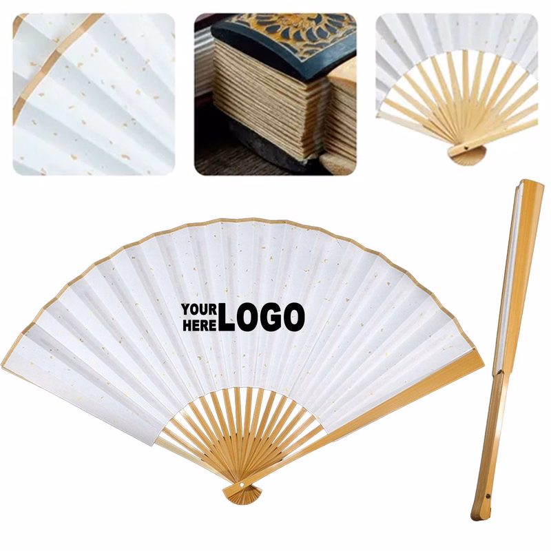 2-Sided Folding Bamboo Paper Hand Fan