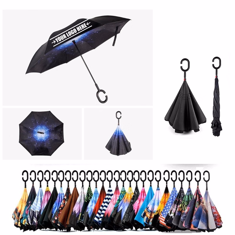 Reverse Long Double Layermen Sunny Rain Umbrella