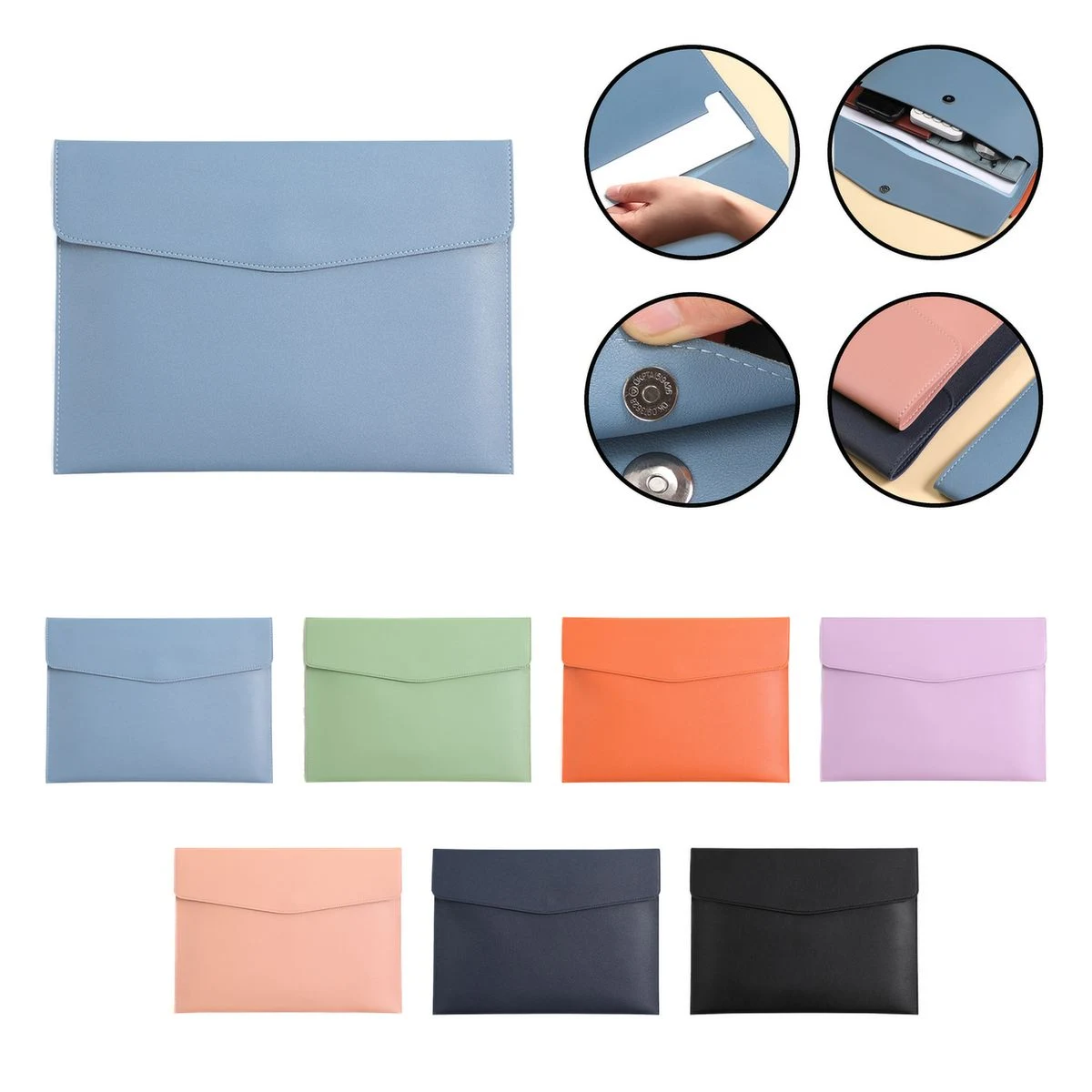 Magnetic Snap PU Document Envelope 1