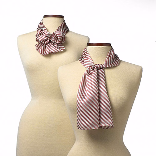 Pink Saville Stripe Polyester Scarf - 8"x45"