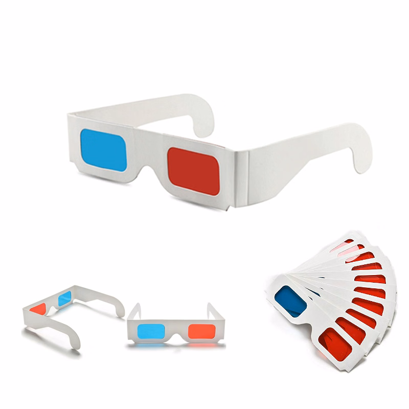 Red & Blue White Cardboard Glasses