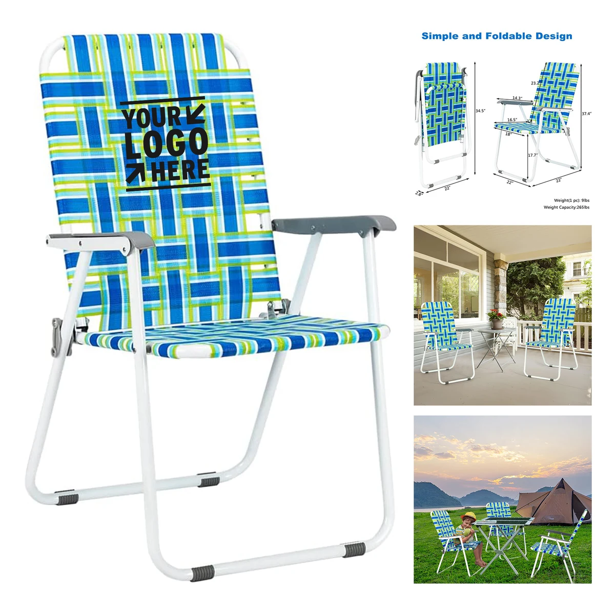 Patio Lawn Webbed Folding Outdoor Beach Portable Camping Chair
1