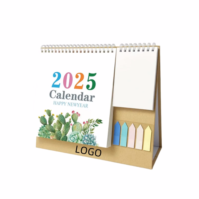 2025 Desk Calendar With Label Stickers and Note Pads