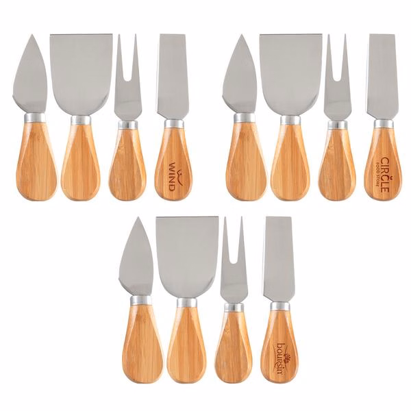 4- Piece Bamboo Cheese Tool Set