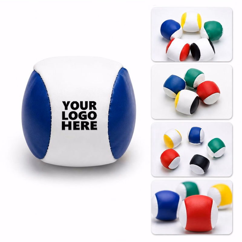 MOQ50 Round PU Color Block Bean Bag Ball