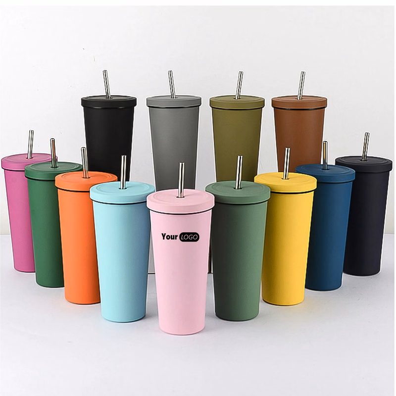 25 oz  Stainless Steel Straw Cup