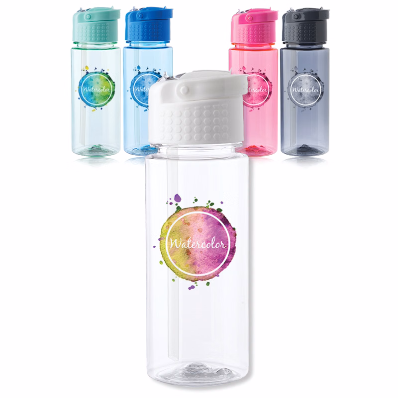 17 oz. Transparent Plastic Water Bottle with Carrying Handle
