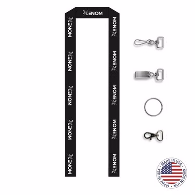 USA Made Full Color Digitally Sublimated Lanyard - 1" w/ Clip Choice