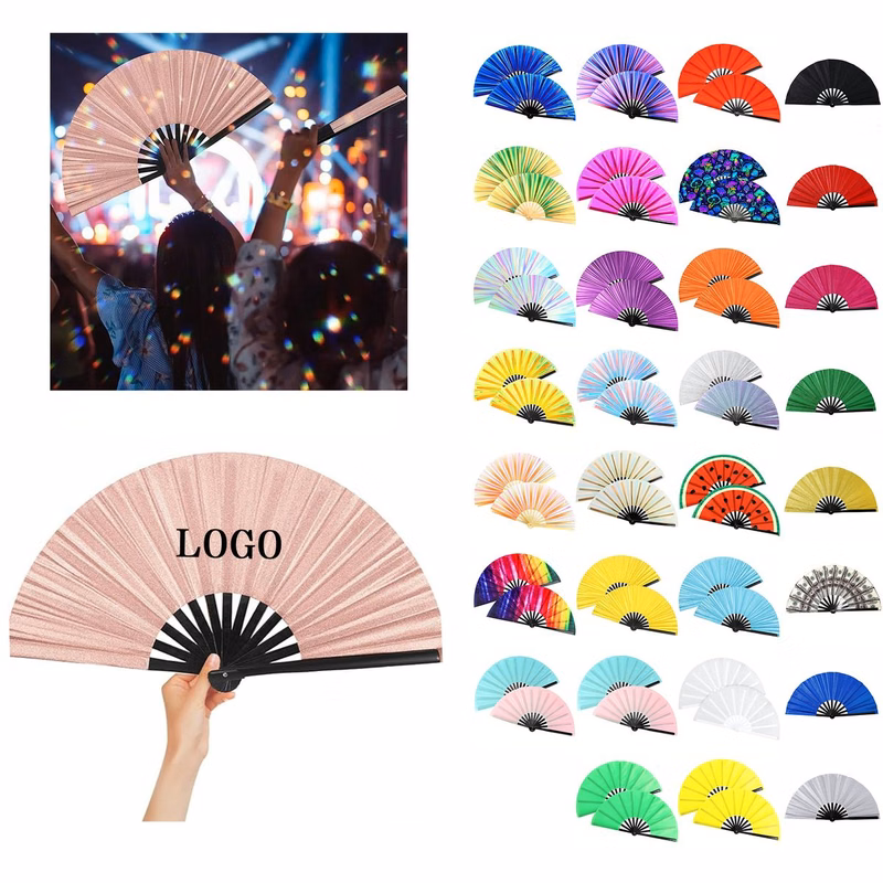 Large Folding Hand Silk Fan