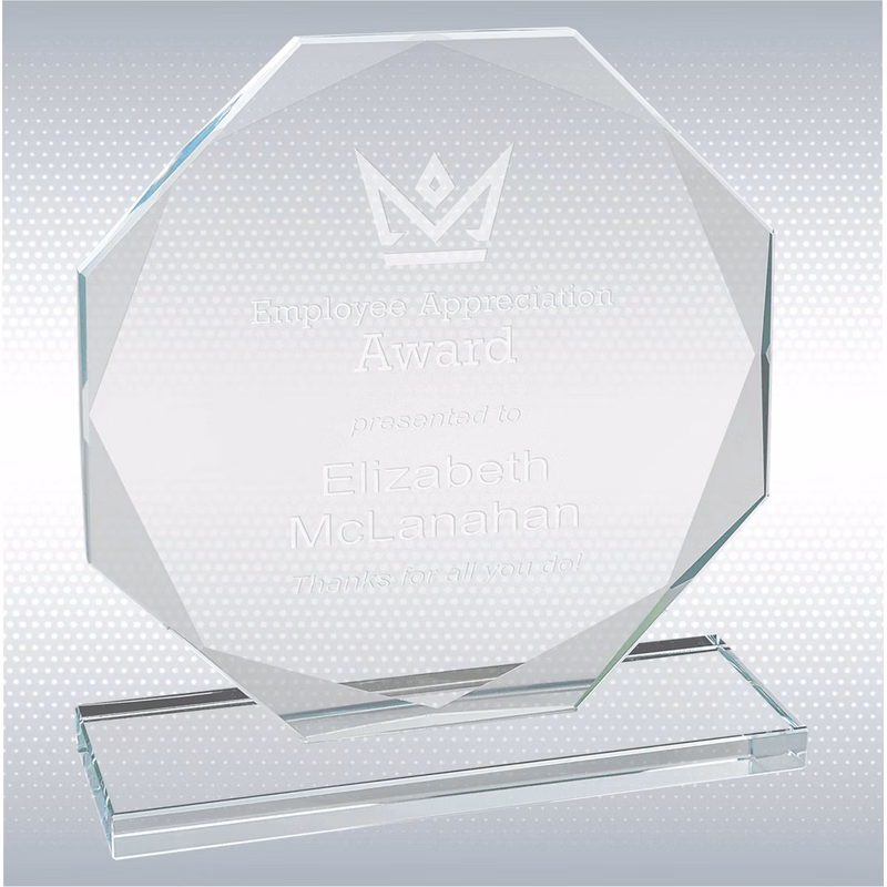 Octagon Clear Glass Award