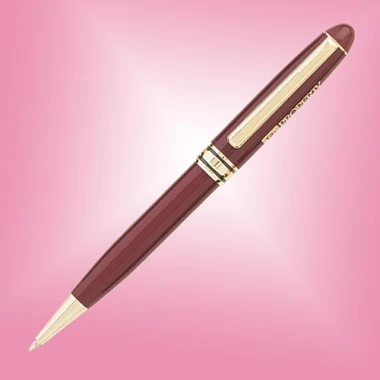 Ebony Brass Ball Point Pen - Burgundy w/Gold Acc. 1