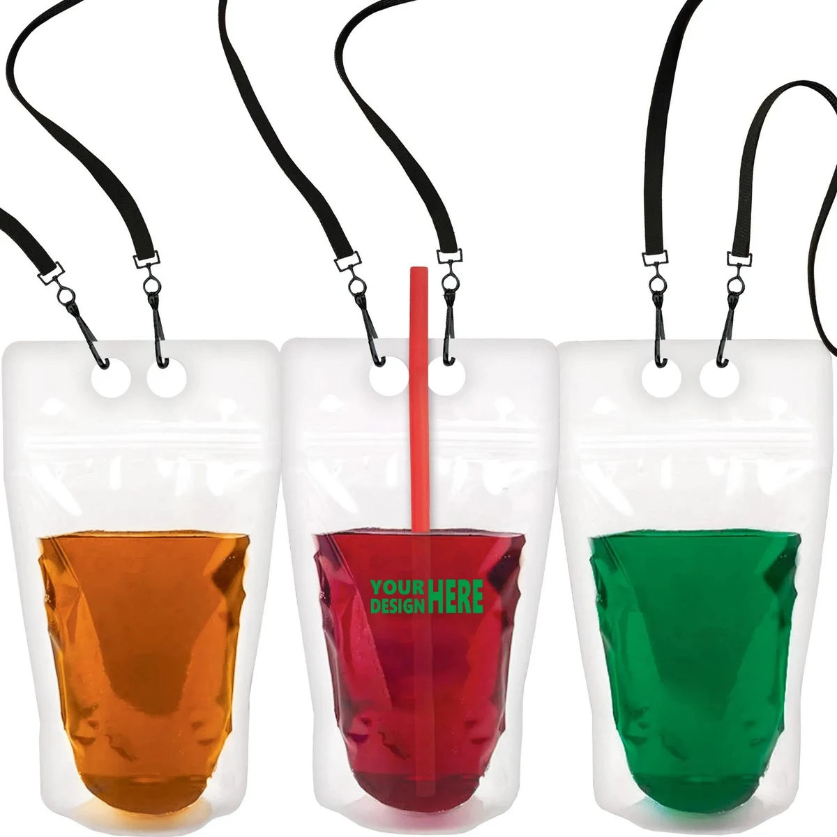 Drink Pouch With Straw And Necklace 1