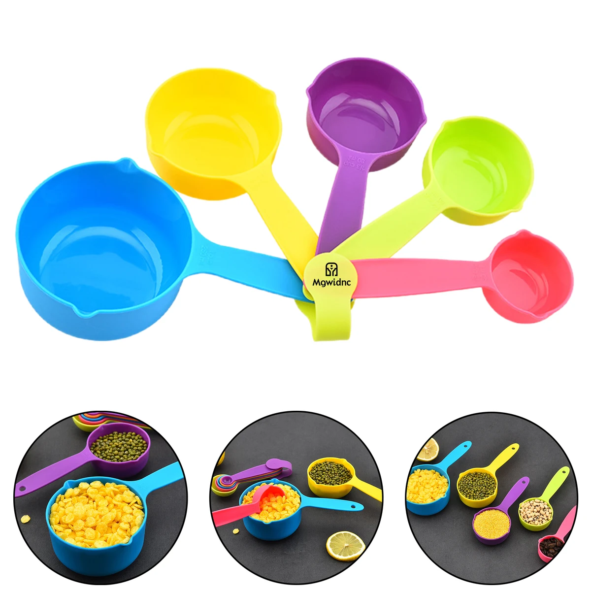 5-Piece Colorful Plastic Measuring Cup 1