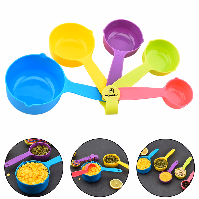 5-Piece Colorful Plastic Measuring Cup