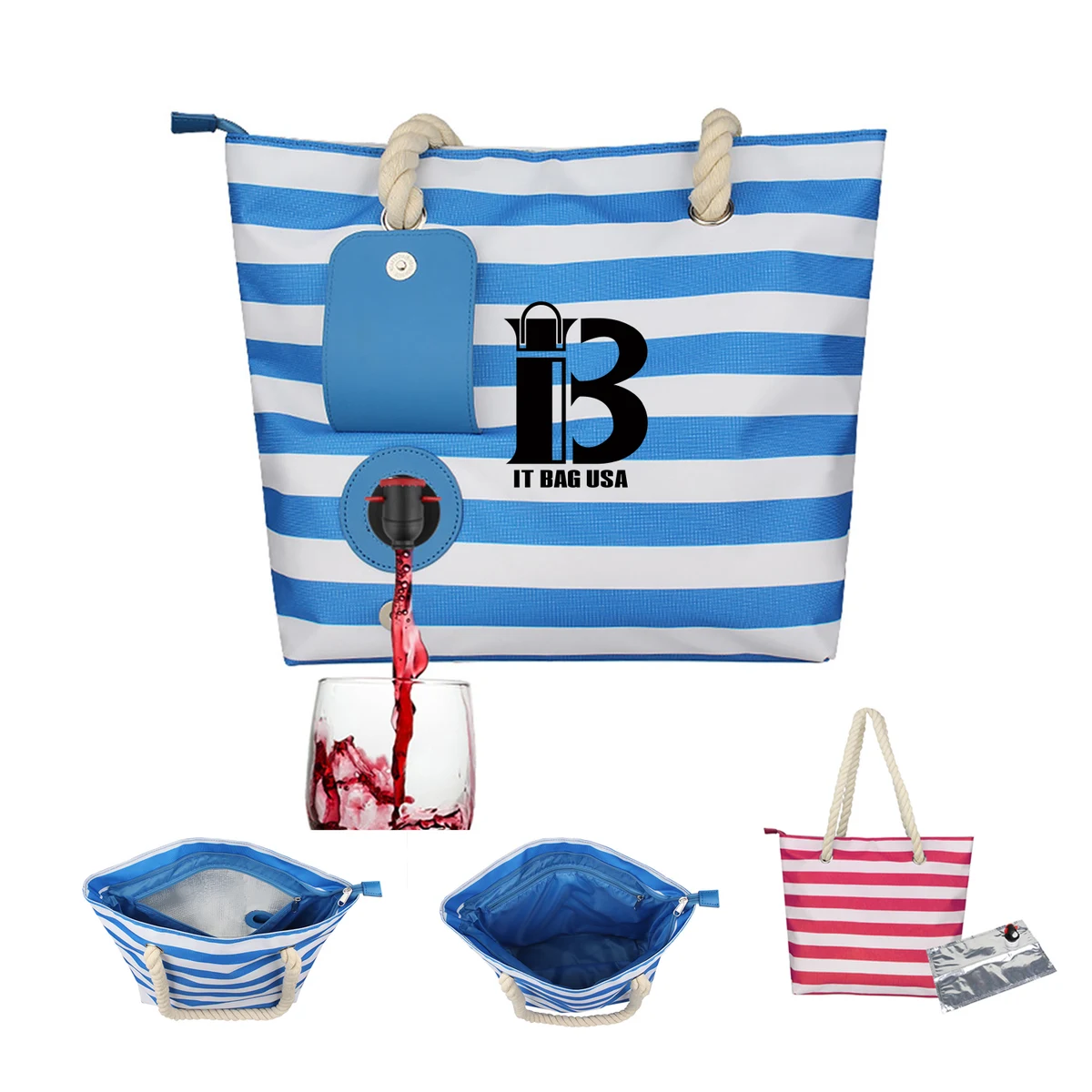 Insulated Portable Beach Wine Tote 1