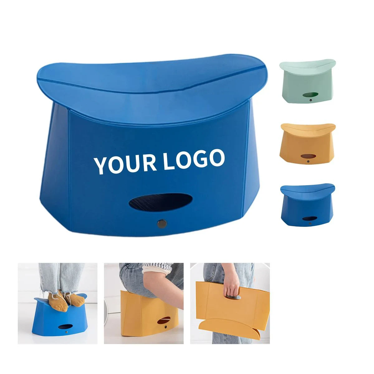 Plastic Folding Stool with Compact Flat Foldable Design 1