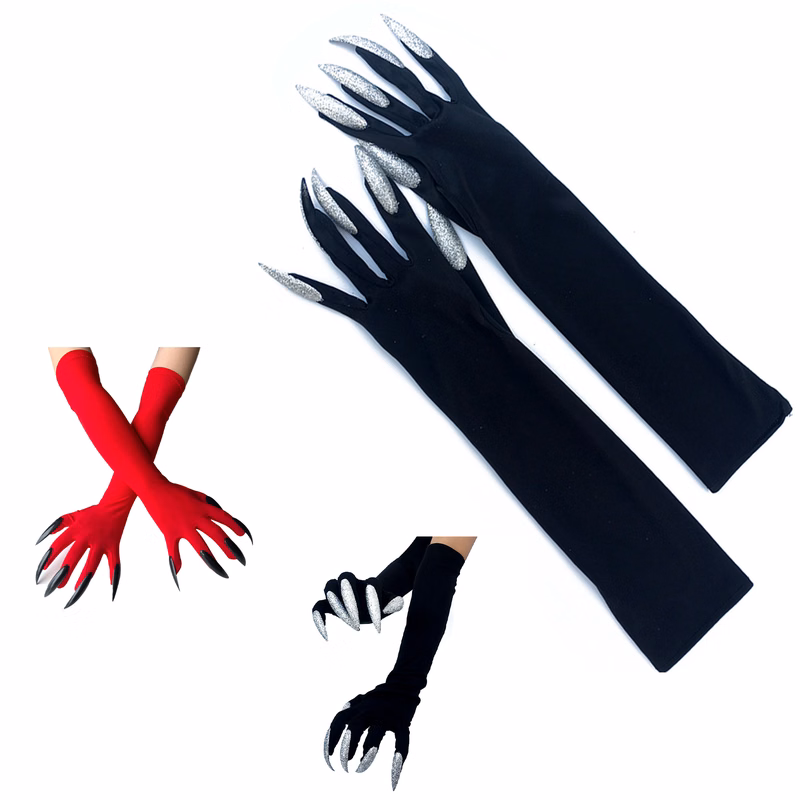 Men's and Women's Scary Long Nails Cosplay Ghost Witch Devil Paw Gloves
