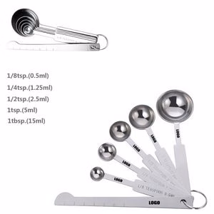 6 In 1 Stainless Steel Measuring Spoon With Leveler Engraved Measurement Marks