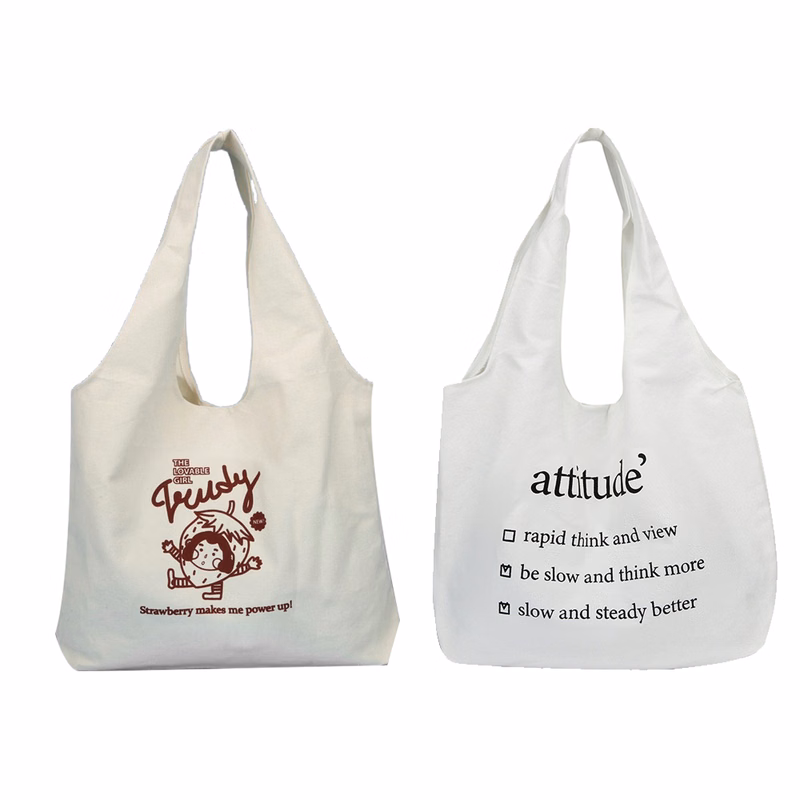 Single-shoulder handbag style canvas bag