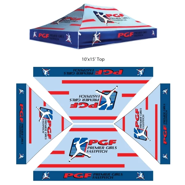 10x15 Printed Pop Up Tent Top 1
