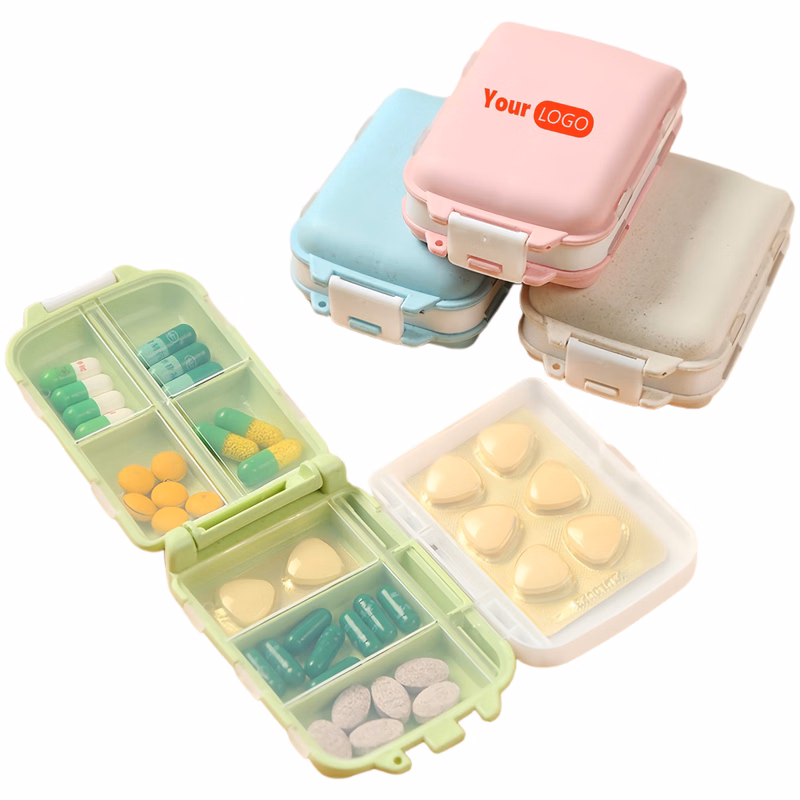 Three-layer Eight-compartment PP Folding Pill Box