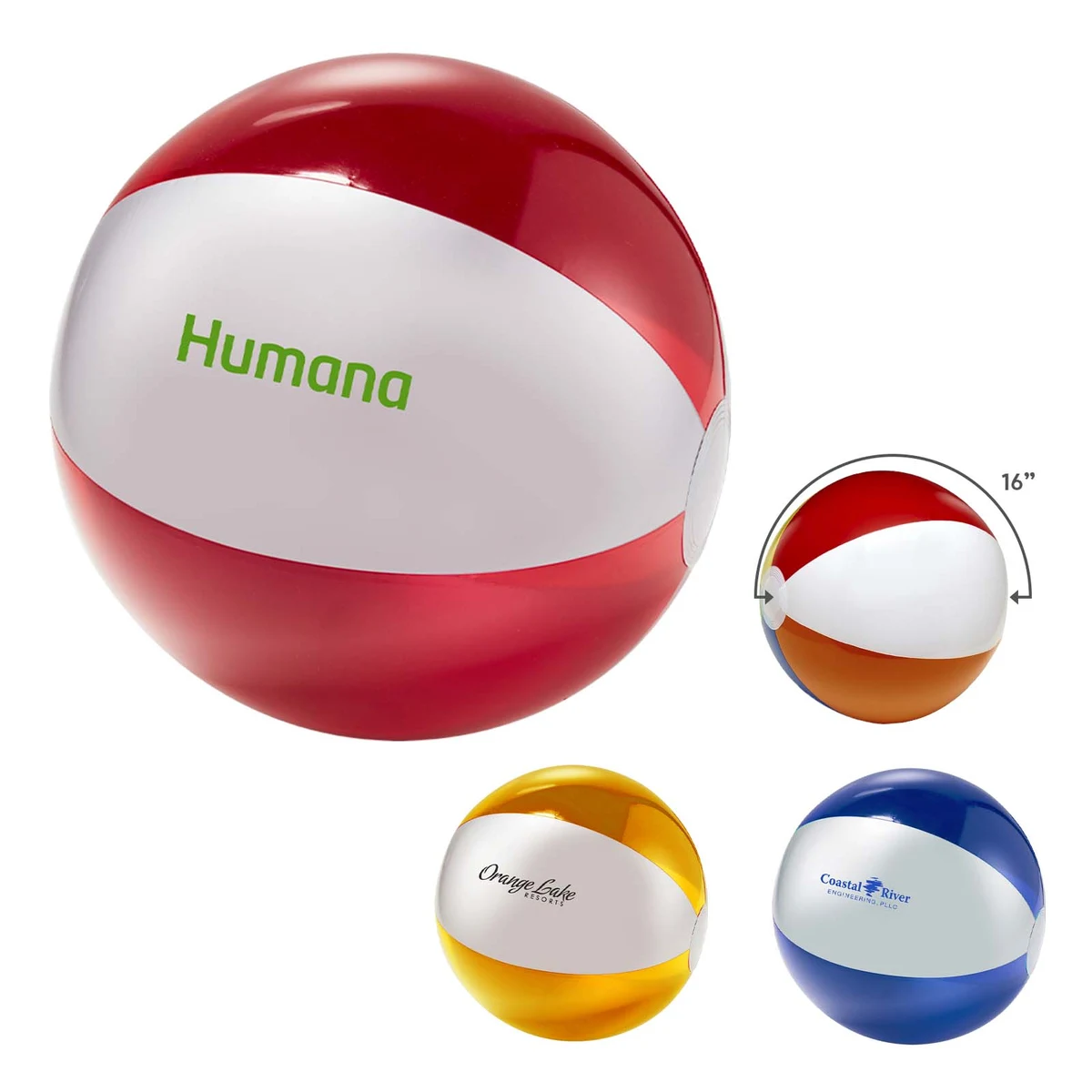Translucent 16" Two Tone Beach Ball 1