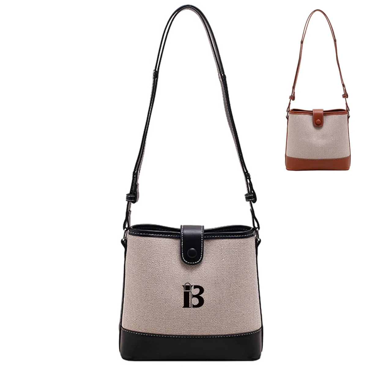 Canvas Crossbody Bag Trend Color Clash for Women 1