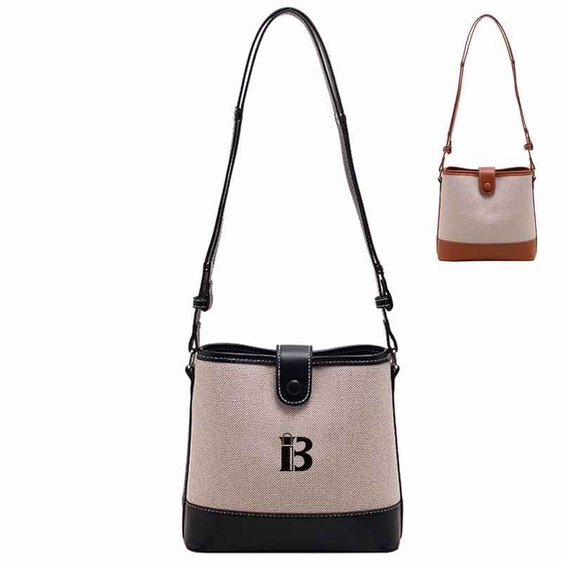 Canvas Crossbody Bag Trend Color Clash for Women