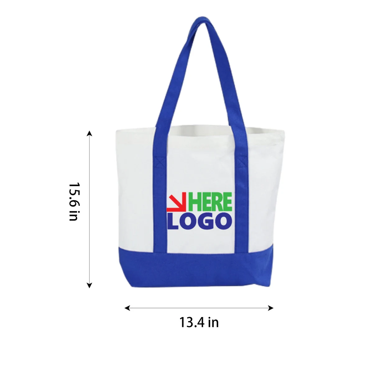 Customizable Canvas Tote Bag With Ribbon Handle, custom tote bag with logo imprint 1