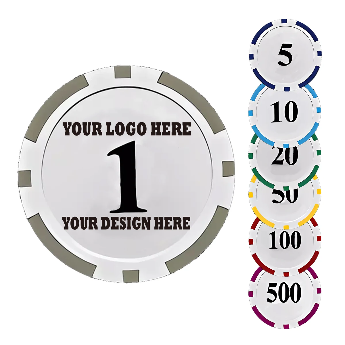 Striped Dice Poker Chips Casino Gameplay Eco-Friendly 1