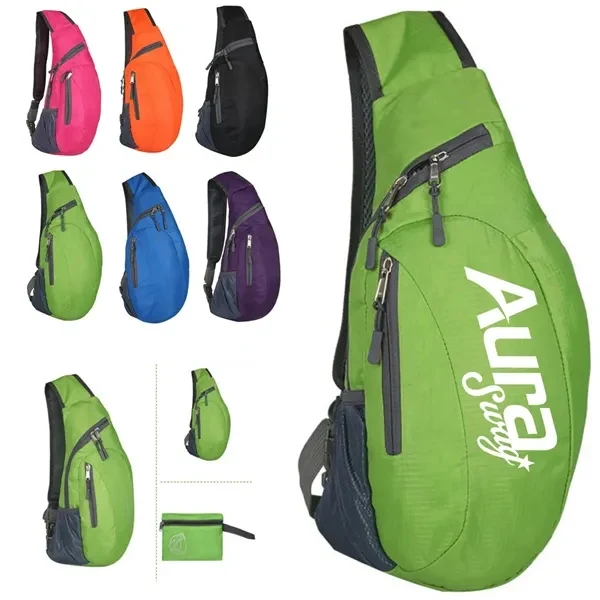 Custom Foldable Lightweight Sling Backpack with Multi-Pocket Design — Travel 1