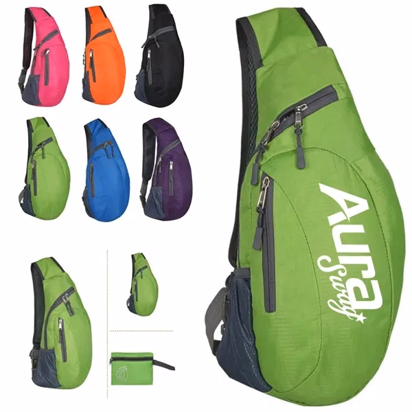 Custom Foldable Lightweight Sling Backpack with Multi-Pocket Design — Travel