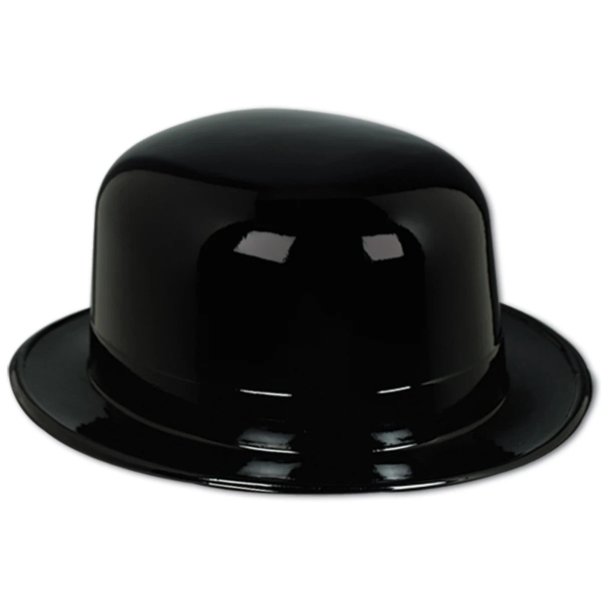 Black Plastic Derby Hat 1
