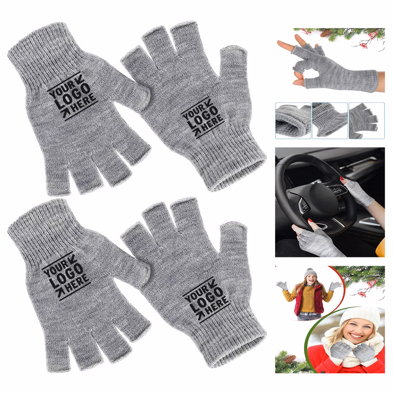 Winter Stretchy Knit Fingerless Gloves