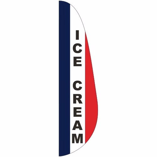 "ICE CREAM" 3' x 12' Message Feather Flag