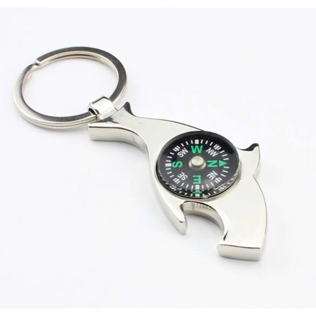 Compass Keychains with Bottle Opener